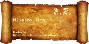 Mihalko Rita névjegykártya