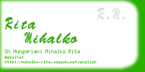rita mihalko business card
